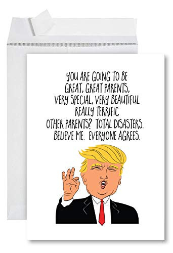 Funny Jumbo Baby Shower Card With Envelope 8 5 x 11 inch  Funny Greeting Card  Trump Great Parents
