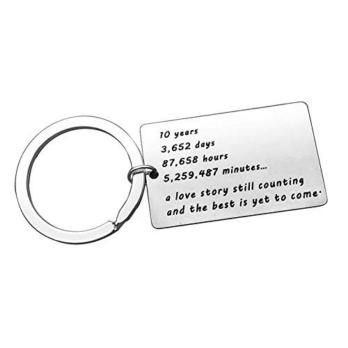 10th Wedding Anniversary Couples Keychain 10 Years Anniversary Key Chain Gift for Him or Her 10th Wedding Gift for Husband Wife 10th Wedding Anniversary Couples Keychain 10 Years Anniversary Key Chain Gift for Him or Her 10th Wedding Gift for Husband Wife