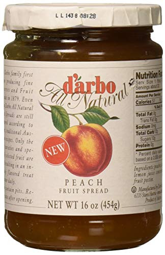 d arbo All Natural Peach Fruit Spread  16 Ounce
