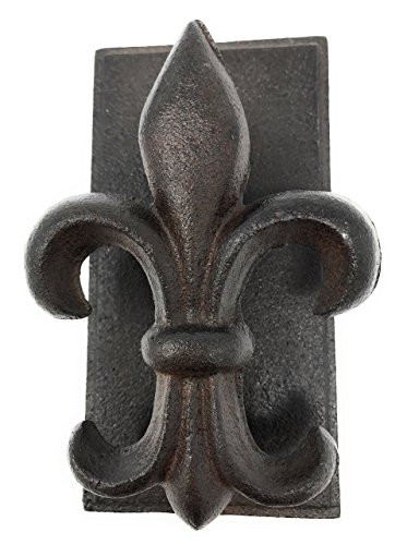 Miller Horticultural Cast Iron Fleur De Lis Door Knocker, 6 Inches Tall