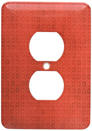 3dRose lsp_66018_6"Red Decorated Circle Pattern" 2 Plug Outlet Cover