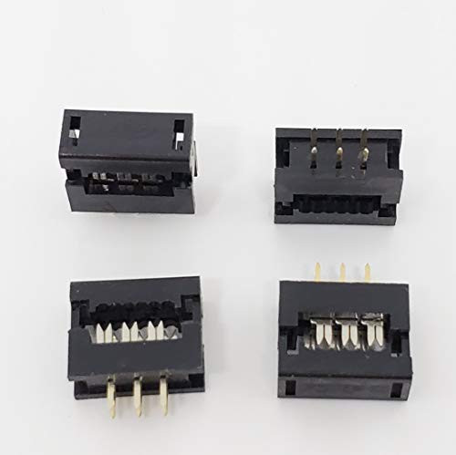 Connectors Pro 25 Pack IDC 2X3 6 Pins 2 54mm Pitch Male Transition Dual Row Plugs for Flat Ribbon Cable  FD 6P 25 PK