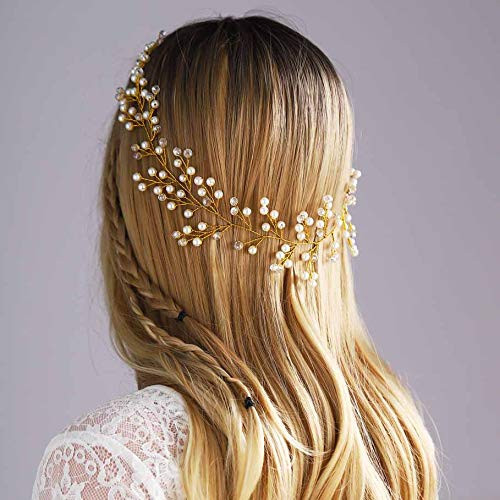 Yean Babys Breath Hair Piece Wedding Hair Vine Sillver Rhinestone Headband Bridal Branch Crystal Wreath Crown Bridal Flower Vine Accessories for Bride and Bridesmaid 15 74inches Gold Yean Babys Breath Hair Piece Wedding Hair Vine Sillver Rhinestone Headband Bridal Branch Crystal Wreath Crown Bridal Flower Vine Accessories for Bride and Bridesmaid 15 74inches Gold