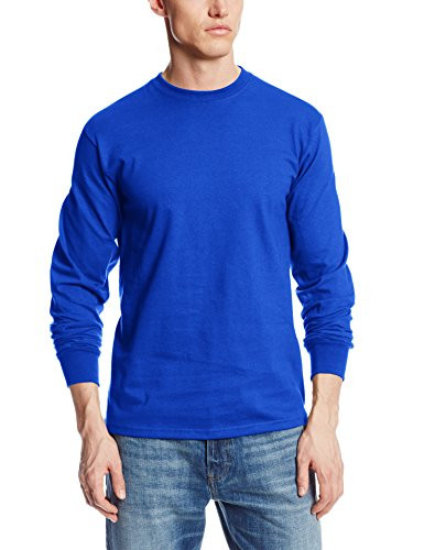 MJ Soffe Men s Long Sleeve Cotton T Shirt  Royal  Large