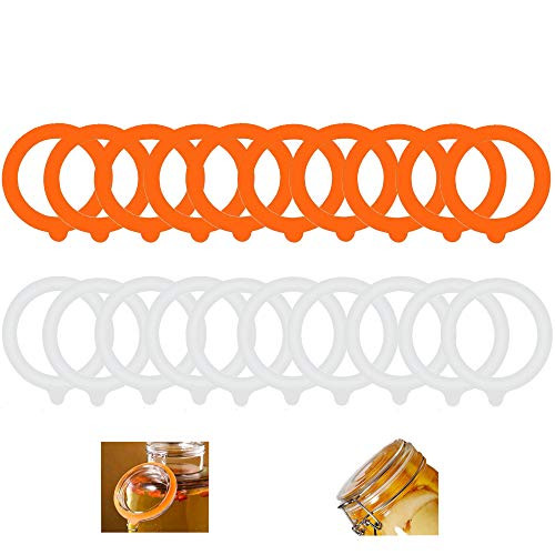 20 Pieces Replacement Silicone Seals Replacement Rubber Jar Seals Airtight Silicone Gasket Sealing Rings for Glass Clip Top Jar Canning