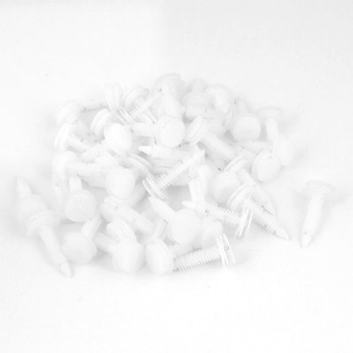 uxcell 50pcs 7mm Hole Plastic Rivet Car Door Trim Panel Retainer Clip White
