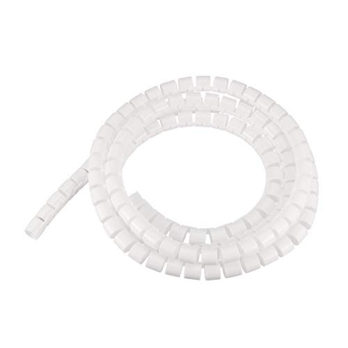 uxcell Flexible Spiral Tube Wrap Cable Management Sleeve 13mmx15mm Computer Wire Manage Cord 1 5 Meters Long White