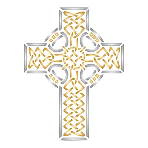 Celtic Cross Stencil  3 x 4 inch  S    Celtic Druid Religious Ethnic Tribal Knotwork Stencils for Painting Template