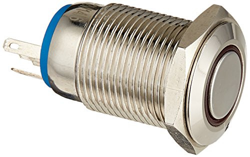 Uxcell DC 12V LED Angel Eye SPDT Latching Metal Pushbutton Switch, 16mm