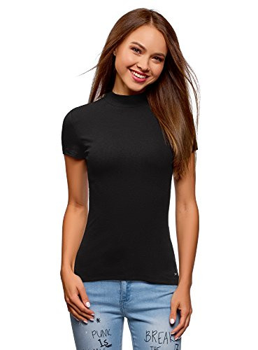 oodji Ultra Women s Short Sleeve Turtleneck Top  Black  US 6   EU 40   M