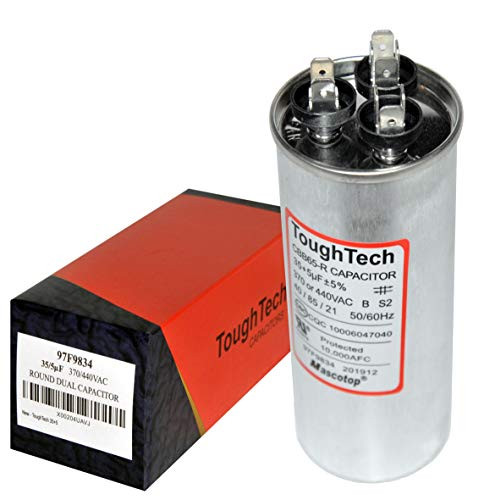 ToughTech 35   5 MFD uf 97F9834 370 or 440 Volt Dual Run Round Capacitor