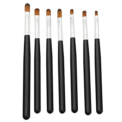 Qimeisi UV Gel Nail Brush  7Pcs Poly Extension Gel Brush  Nail Art Tips Builder Brush Nail Painting Brush Pen Set for Home and Salon Use