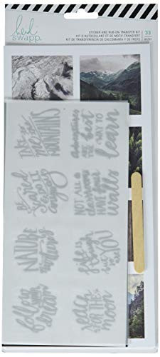 Heidi Swapp 314701 Wolf Pack Sticker and Rub On Transfer Kit Silver Foil  33 Piece   Multi
