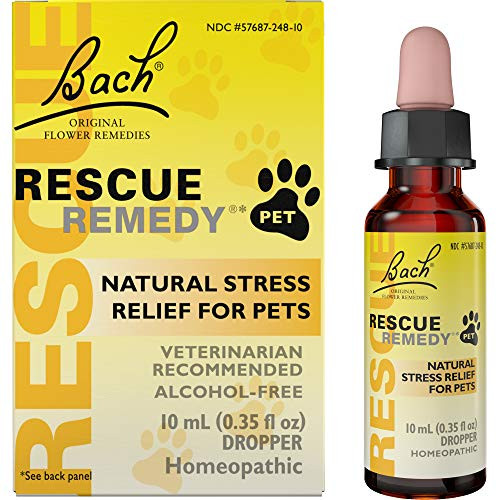 Bach RESCUE REMEDY PET Dropper  10mL  Natural Homeopathic Stress Relief Drops for Pets  Bach Rescue Remedy Pet  10 ml  041016
