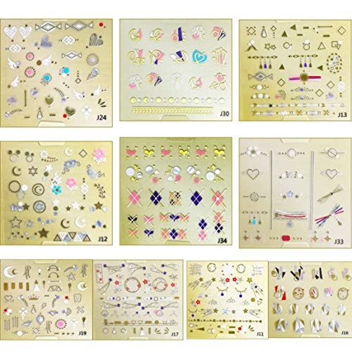 Spestyle 10 sheets 3D Summer Nail Decals Stickers  Self adhesive Tips DIY Nail Art Design