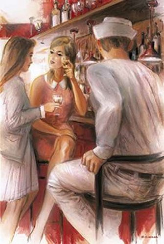 Posterazzi Bar conversations IV Poster Print by E Denis (12 x 18)