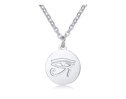 XUANPAI Stainless Steel Eye of Horus Ancient Egyptian Symbol Pendant Necklace God Spiritual Gift Silver XUANPAI Stainless Steel Eye of Horus Ancient Egyptian Symbol Pendant Necklace God Spiritual Gift Silver
