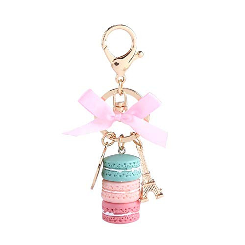 Colorful Alloy Keychain Adorable Macaroon Eiffel Tower Keyring Bag Pendant Car Charm Decoration 4