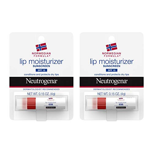 Neutrogena Norwegian Formula Nourishing Lip Moisturizer with SPF 15 Sunscreen  Soothing and Conditioning for Chapped or Dry Lips  Non Waxy  PABA  and Fragrance Free  15 oz  Pack of 2