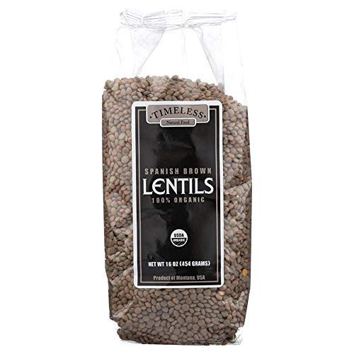 TIMELESS NATURAL FOODS ORGANIC SPANISH BROWN LENTILS 16 OZ