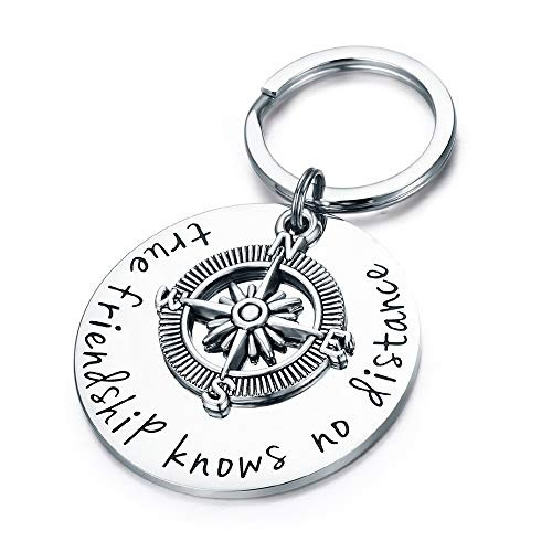 Ture Friendship Knows No Distance Keychain Gifts Friendship Good Friends Gift Keychain for Women