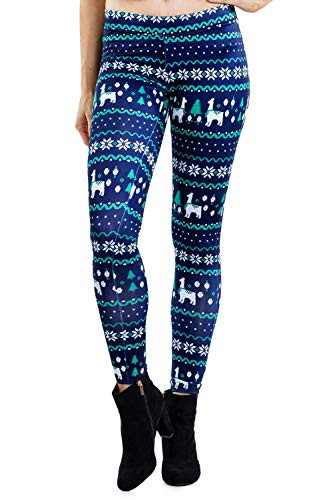Women s FA la la Llama Leggings   Cute Llama Christmas Leggings  M
