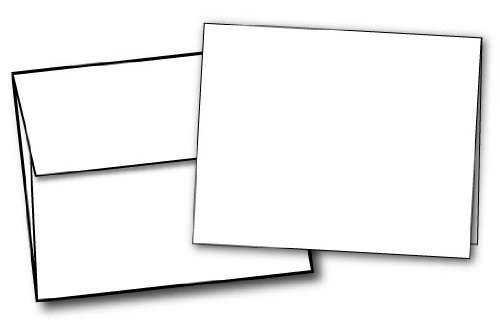 4 1 4  x 5 1 2  Heavyweight Blank White Greeting Card Sets   20 Cards   Envelopes