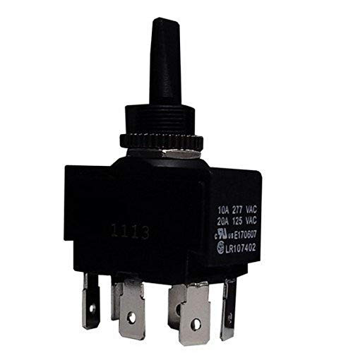Morris 70127 Non Metallic Momentary Contact Toggle Switch  DPDT   On  Off  On   Quick Connect Spade Terminal