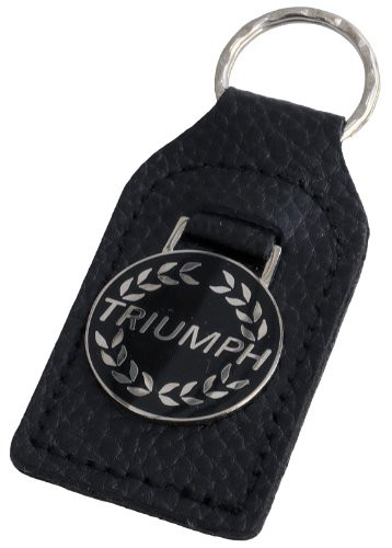 Triumph Laurel Leather and Enamel Key Ring Key Fob
