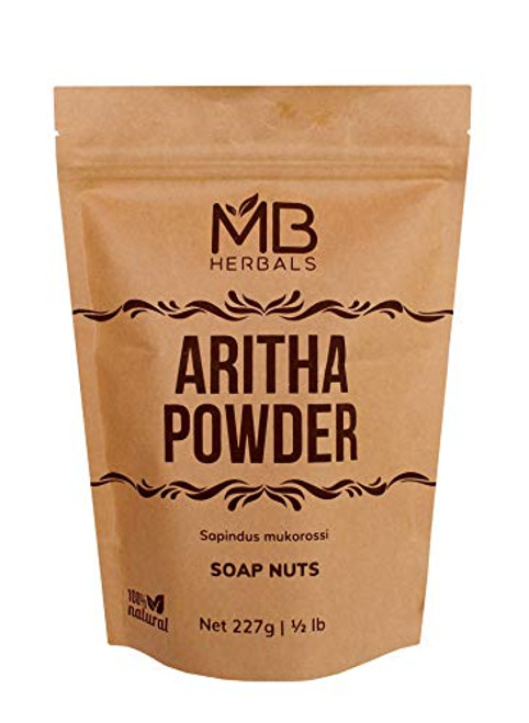 MB Herbals Aritha Powder 227g   Half Pound   100 Pure   Organic Soap Nut Powder   Natural Hair Shampoo   Conditioner   Sapindus mukorossi