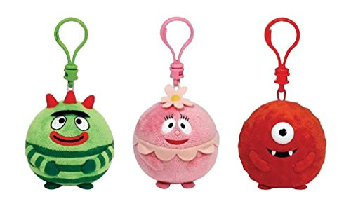 Yo Gabba Gabba TY Beanie Ballz Key Clip Set of 3   Muno  Brobee   Foofa Soft Plush Keyring
