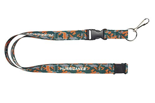 aminco NCAA Miami Hurricanes Team Color Camo Lanyard
