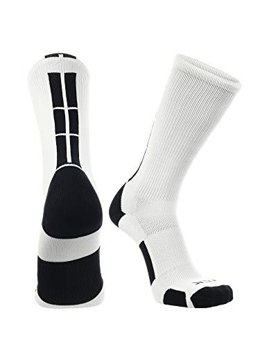TCK Baseline 3 0 Athletic Crew Socks  White Black  Medium