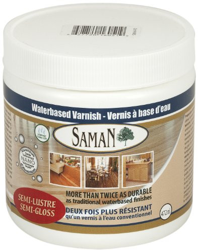 SamaN 160-051-472ml 1-Pint Interior Water Based Semi-Gloss Varnish