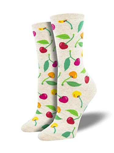 Socksmith Women s Crew Socks  Cherries  Ivory Heather