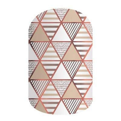 Coral Rhapsody   Jamberry Nail Wraps   Half Sheet   Coral   White Geometric   2019 Color of The Year