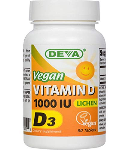 Deva Vegan Vitamin D3   1000 IU  Lichen Source  90 Tabs
