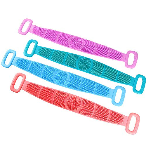 JINYU Silicone Back Scrubber for Shower Newest Silicone Body Scrubber Body Brush Loofah Easy to Clean Exfoliating Lathers Well Long Lasting Comfortable Massage for Shower purple JINYU Silicone Back Scrubber for Shower Newest Silicone Body Scrubber Body Brush Loofah Easy to Clean Exfoliating Lathers Well Long Lasting Comfortable Massage for Shower purple