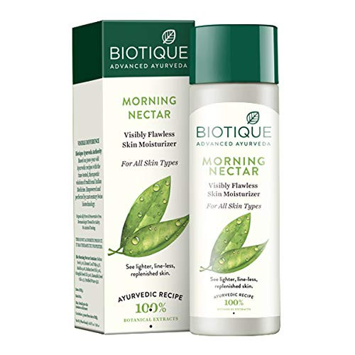 Biotique Morning Nectar Visibly Flawless Skin Moisturizer 120 Ml   4 05 Oz   I For All skin Types I See Lighter  Line less  Replenished Skin