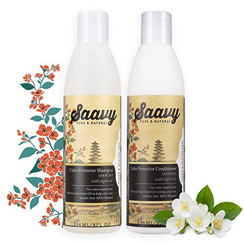 Color Protector Shampoo   Conditioner Set   Organic  Sulfate Free   Vegan Hair Care   Jasmine   8oz each