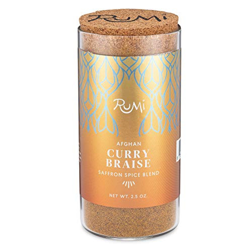 Rumi Spice Afghan Saffron Blend  Handpicked  Highest Rated World wide  Seasoning for Entrees  Desserts  Taste of Luxury  Glass BPA Free Jar  Braise Curry  2 5 oz