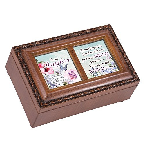 Cottage Garden Daughter You Mean World Woodgrain Rope Trim Petite Music Box Plays How Great Thou Art