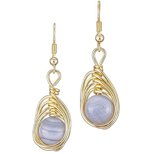 rockcloud Purple Agate Crystal Stone Dangle Earrings for Women  Handmade Round Beads Ear Hook Drop Earrings Gold Plated rockcloud Purple Agate Crystal Stone Dangle Earrings for Women  Handmade Round Beads Ear Hook Drop Earrings Gold Plated