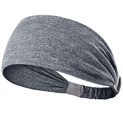 DINIGOFIN Wide Sports Headbands for Women Non Slip Workout Headband Moisture Wicking Sweatband for Yoga Running Athletic Fitness Thin Gray 1PCS DINIGOFIN Wide Sports Headbands for Women Non Slip Workout Headband Moisture Wicking Sweatband for Yoga Running Athletic Fitness Thin Gray 1PCS