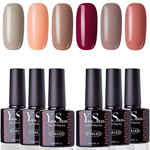 Gel Nail Polish Kit   YaoShun UV Nail Gel Autumn Colors Series Gel Polish Starter Kit Gift Box  Soak Off Nail Gel Manicure Color Nail Polish Set 8ml