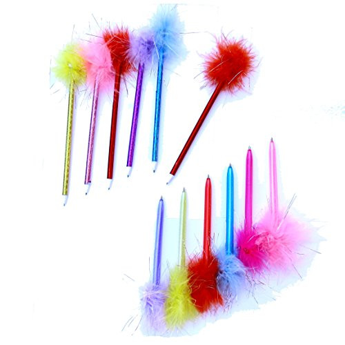 24 Pack Feather Pens   Back to School Assorted Color Marabou Pens   Dazzling Toys