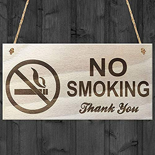WEIMEILD No Smoking Thank You Smoking Area Garden Pub Plaque Wooden Smoking Area Sign  5x10 inches