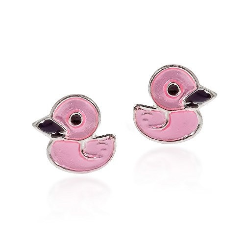 Ducky Duck Colored Enamel 925 Sterling Silver Stud Earrings Ducky Duck Colored Enamel 925 Sterling Silver Stud Earrings