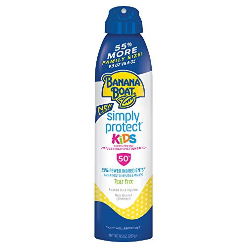 Banana Boat Simply Protect Tear Free  Reef Friendly Sunscreen Lotion Spray for Kids  Broad Spectrum SPF 50  25 Fewer Ingredients  9 5 Ounces