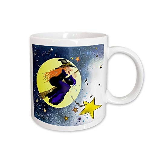 3dRose Halloween Witch Ceramic Mug, 15-Ounce
